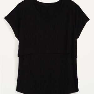 Old Navy Black Short Sleeve Nursing Tee